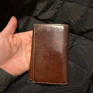 Coach Dark Brown Leather Wallet key holder